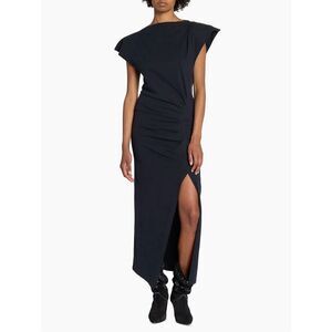 Isabel Marant Nadela Ruched Slit Cotton Maxi Dress Size FR38/US6 $490